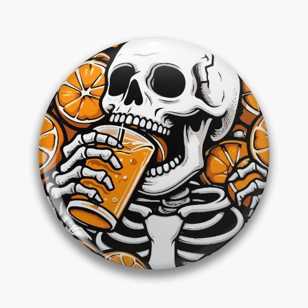 Item preview, Orange Crush - skeleton guzzling a glass of orange soda designed and sold by SplashPixel.