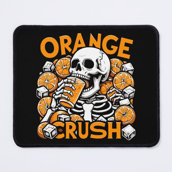 Item preview, Orange Crush - skeleton guzzling a glass of orange soda designed and sold by SplashPixel.