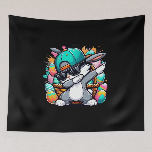 Item preview, Cool Easter Bunny in Streetwear with Basket of Eggs designed and sold by Aredbox.