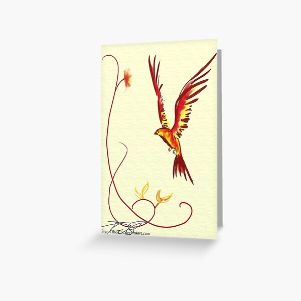 Birthday Bird: a littler phoenix Greeting Card