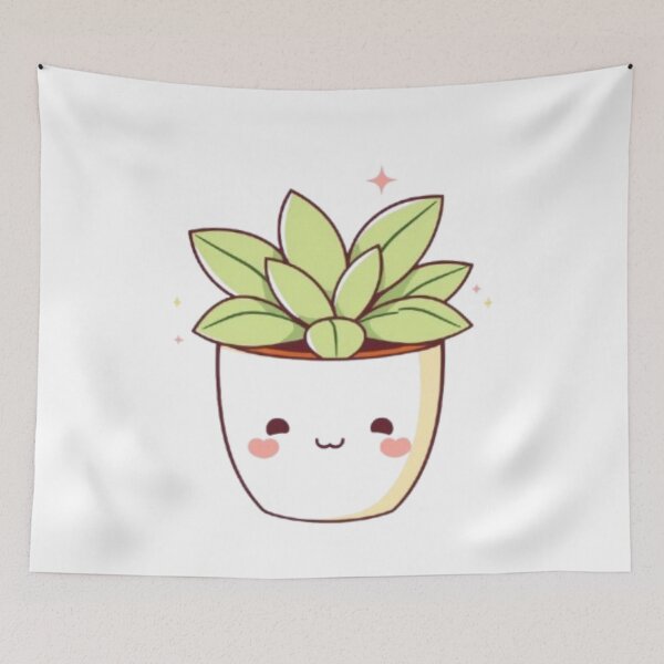 Item preview, Cute Potted Plant with Smiling Face designed and sold by IsabellShop.