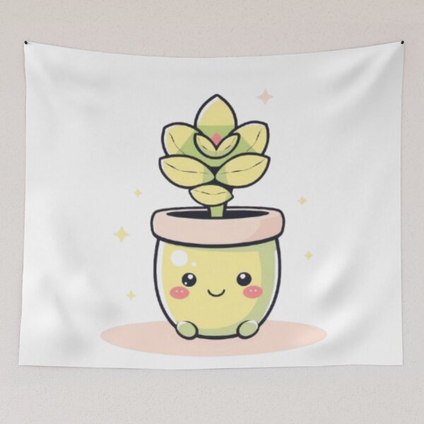 Item preview, Cute Potted Plant with Smiling Face designed and sold by IsabellShop.