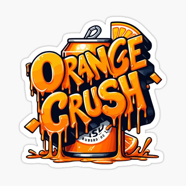 Item preview, Orange Crush - orange soda can with the bold, dripping text designed and sold by SplashPixel.