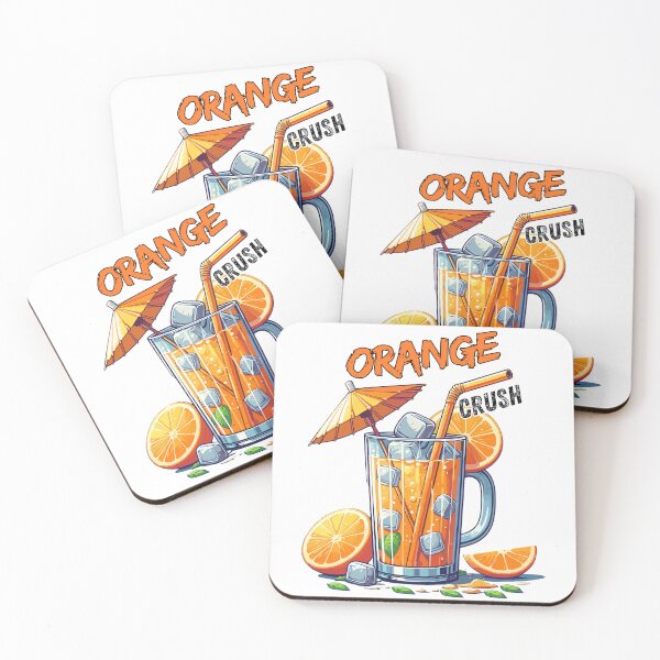 Item preview, Orange Crush - a glass filled with orange juice, ice cubes, and a straw. designed and sold by SplashPixel.