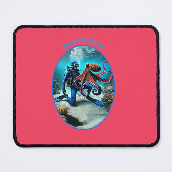 Item preview, Vintage SCUBA Diving Diver Dancing with a Large Octopus URM designed and sold by urmaddad.
