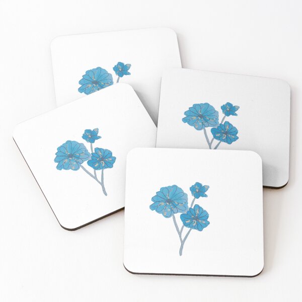 Item preview, Blue watercolor flowers with outlines designed and sold by Zoé ❤.
