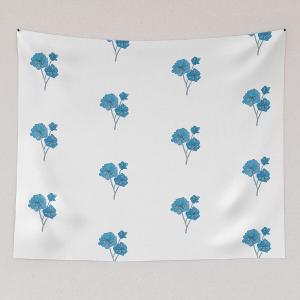 Item preview, Blue watercolor flowers with outlines designed and sold by Zoé ❤.