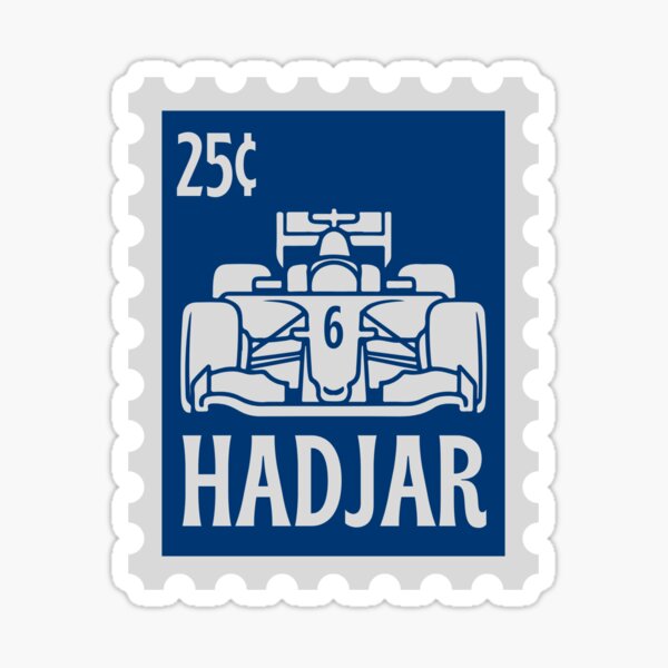 Aperçu de l'œuvre Timbre Isack Hadjar n°6 RB F1 créée et vendue par AquaCultured.