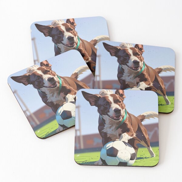 Item preview, Dog playing soccer designed and sold by caperaerik.