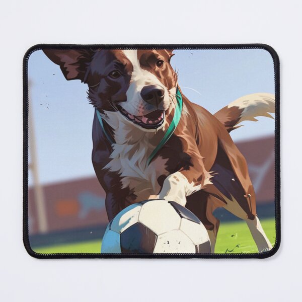 Item preview, Dog playing soccer designed and sold by caperaerik.