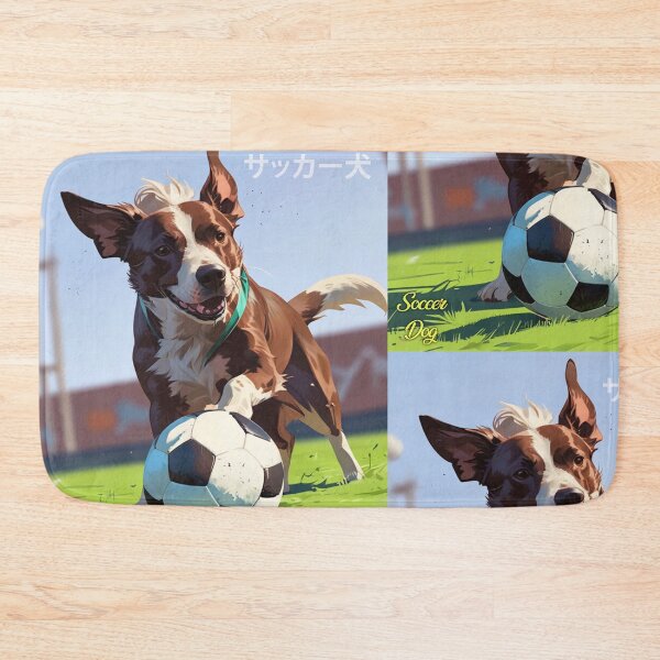 Item preview, Dog playing soccer designed and sold by caperaerik.