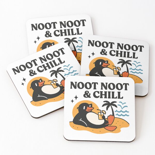Item preview, NOOT NOOT & Chill – Retro Cool Penguin with Drink designed and sold by flwy-design.