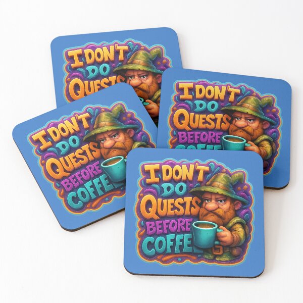 Item preview, No quest before coffee – fantasy meets humor designed and sold by Girih.