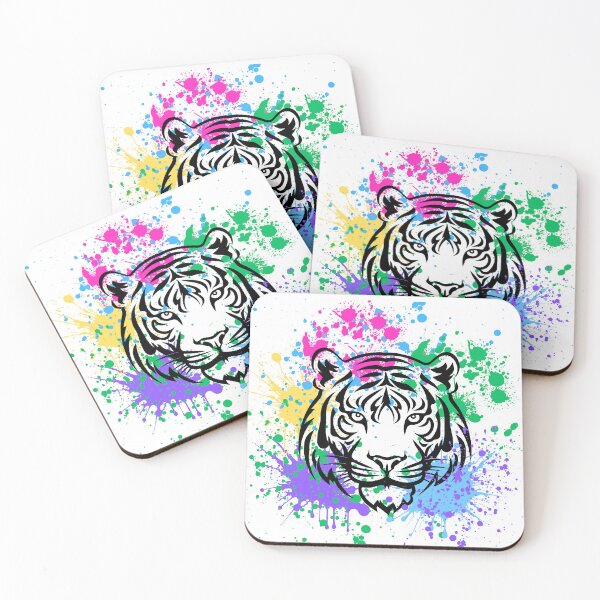 Item preview, Tiger Rainbow Splash Colourful Artwork, Animal, Big Cats  designed and sold by AASparksDesigns.