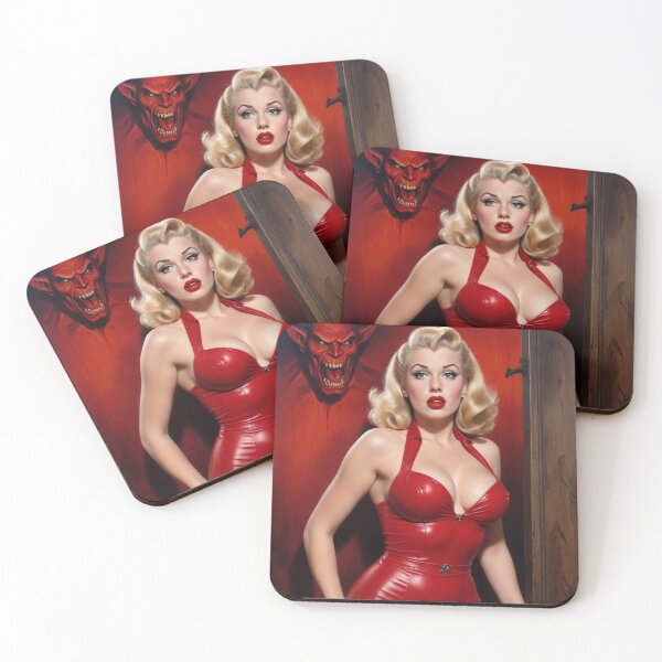 Artikelvorschau, Kurvige blonde Pin-Up-Teufelin entworfen und verkauft von MissSaylor.