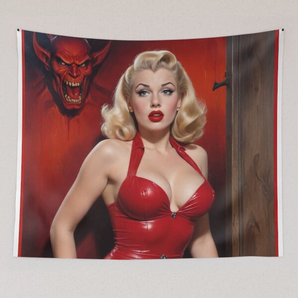 Item preview, Curvy Blonde Pin Up Devil designed and sold by MissSaylor.