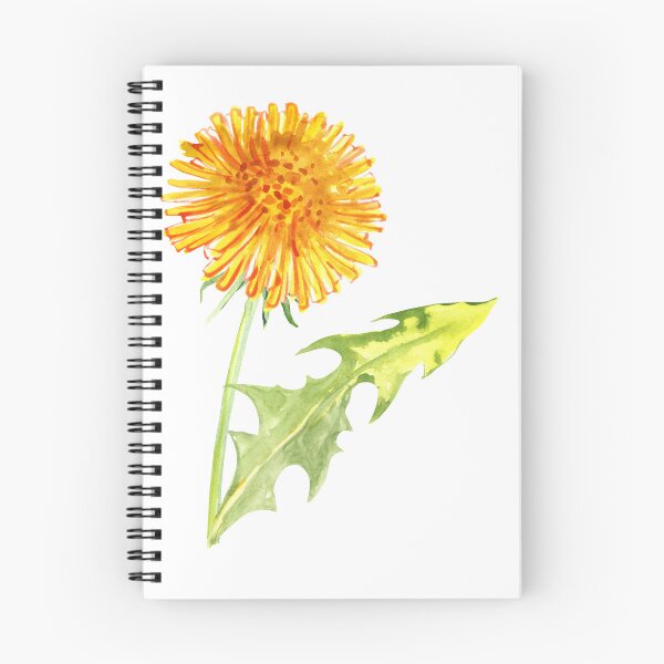 Item preview, A single yellow dandelion one bloom one stem and a leaf designed and sold by EmeraldeaArt.