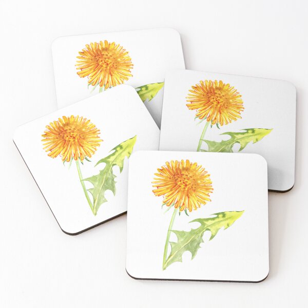 Item preview, A single yellow dandelion one bloom one stem and a leaf designed and sold by EmeraldeaArt.