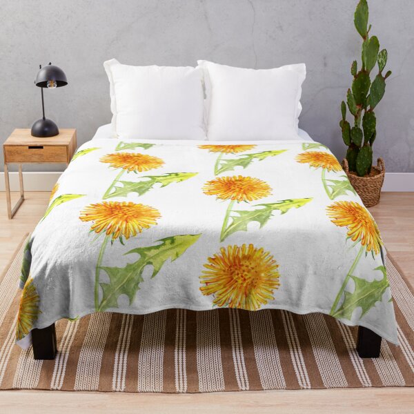 Item preview, A single yellow dandelion one bloom one stem and a leaf designed and sold by EmeraldeaArt.