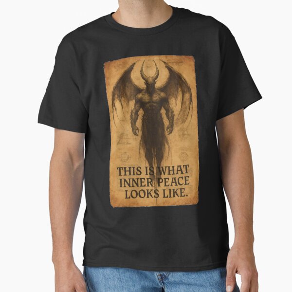 Item preview, Dark Demon Sketch - Inner Peace Gothic Poster Art designed and sold by MysticArtisan.