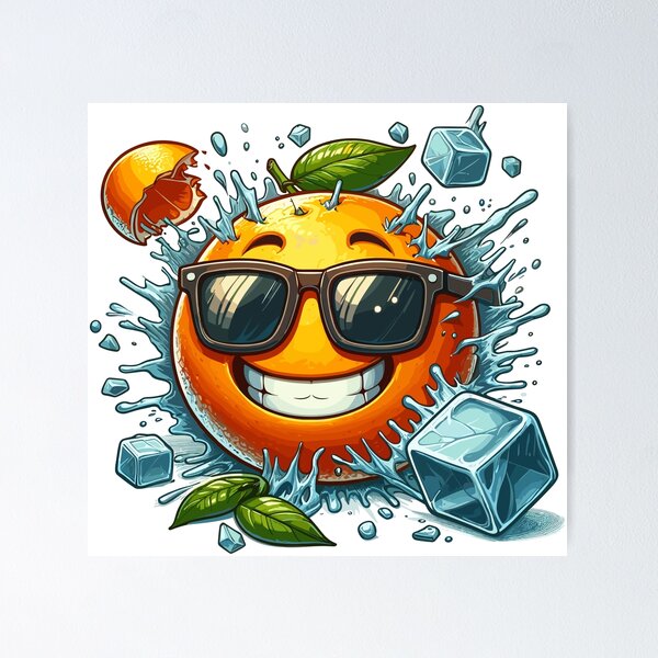 Item preview, Orange crush - A juicy, cheerful orange wearing sunglasses designed and sold by SplashPixel.