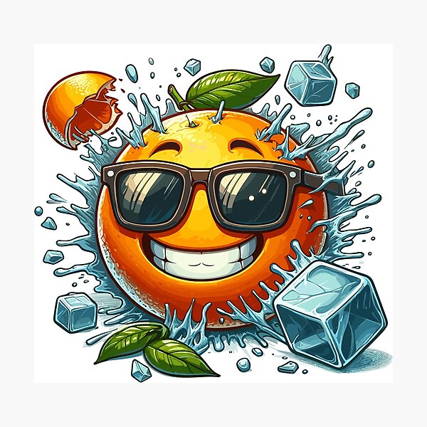 Item preview, Orange crush - A juicy, cheerful orange wearing sunglasses designed and sold by SplashPixel.