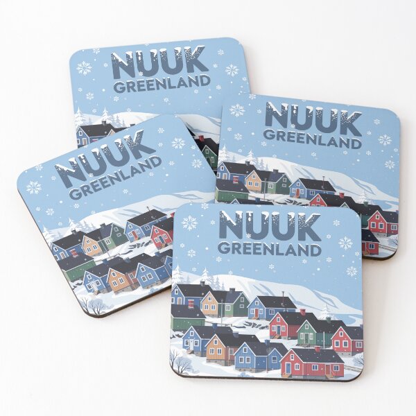 Item preview, Nuuk, Greenland  – Colorful Arctic Houses & Snowy Fjord Scene designed and sold by paulo silveira.