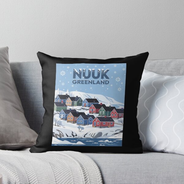 Aperçu de l'œuvre Nuuk, Groenland – Maisons arctiques colorées et fjord enneigé créée et vendue par paulo silveira.