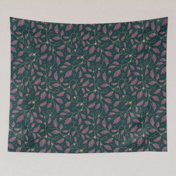 Item preview, Playful and elegant tendrils with leaves in purple designed and sold by InkofNocturna.
