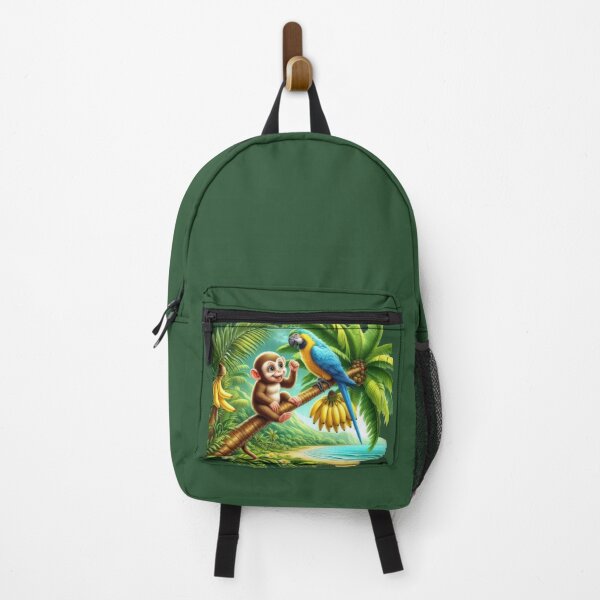 Item preview, Jungle Friends: Monkey and Parrot Chat on Palm Tree designed and sold by IraBum.