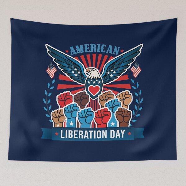 Item preview, American Power & Unity – Eagle and Fists Patriotic Design designed and sold by MiniindY Pop.
