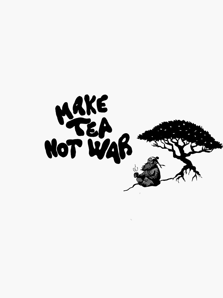 Thumbnail 3 of 3, Sticker, Iroh - Make Tea Not War designed and sold by ToreStudios.