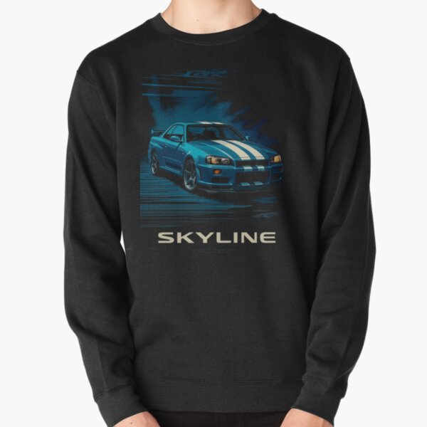 Item preview, Nissan R34 Skyline GT-R – Blue JDM Legend with Racing Stripes  designed and sold by TheArtOfCar.