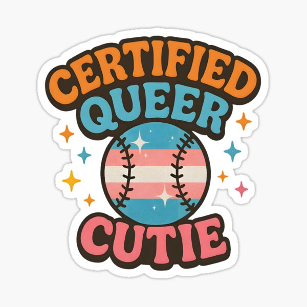 Item preview, Certified Queer Cutie – Trans Pride Baseball Design designed and sold by Haus Of Sin.
