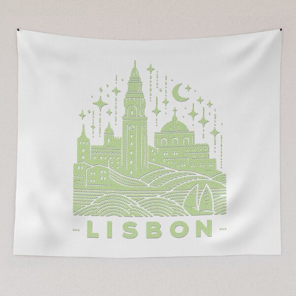 Item preview, Lisbon Lines – Minimal Monochrome City Stamp  designed and sold by bubbliciousart.
