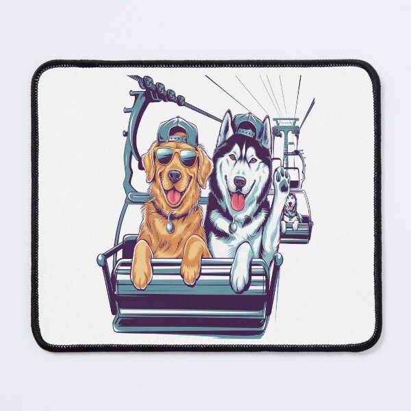 Item preview, Adventure Pups on a Chairlift – Cool Dogs Enjoying the Ride! designed and sold by Petpixy.