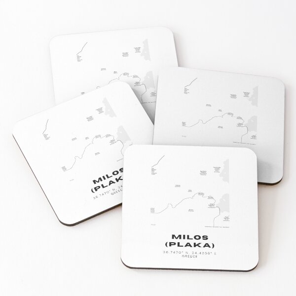 Item preview, Minimalist Black & White Milos (Plaka), Greece City Map designed and sold by RM-Journey.