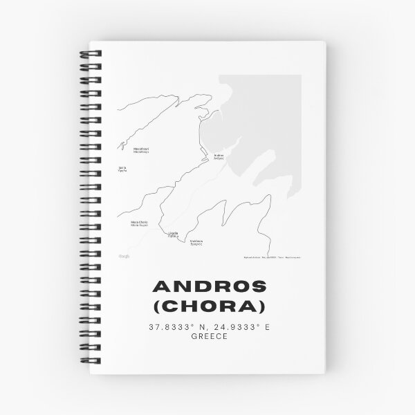 Item preview, Minimalist Black & White Andros (Chora), Greece City Map designed and sold by RM-Journey.