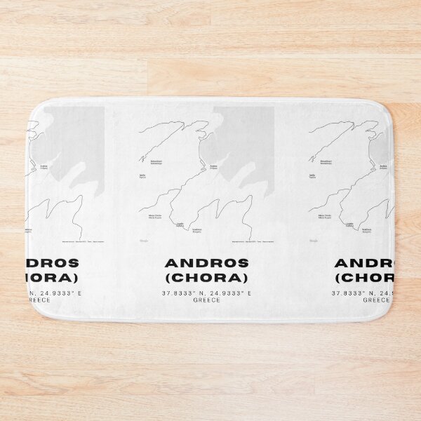 Item preview, Minimalist Black & White Andros (Chora), Greece City Map designed and sold by RM-Journey.