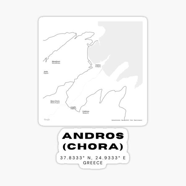 Item preview, Minimalist Black & White Andros (Chora), Greece City Map designed and sold by RM-Journey.