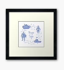 Knight, submarine, diver, ship. Children's toys. Framed Print