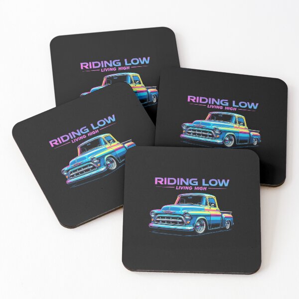 Item preview, Riding Low Living High – Neon Chevy 3100 Lowrider Truck Art designed and sold by TheArtOfCar.