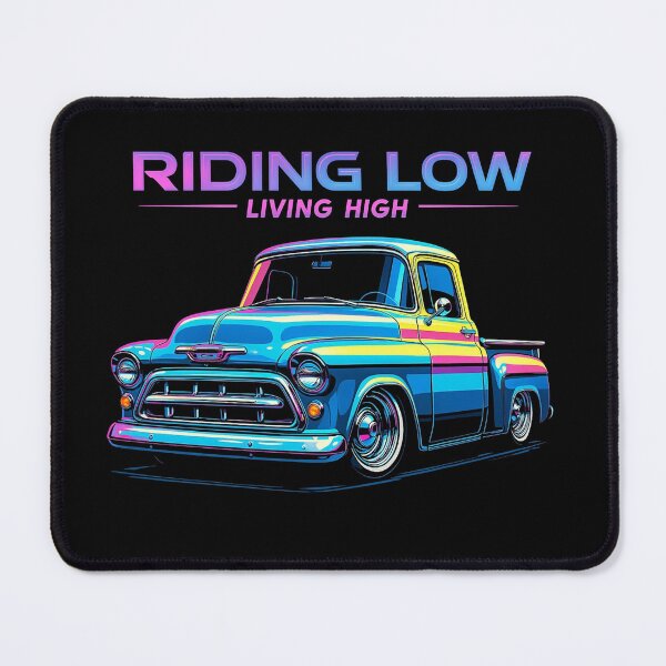 Item preview, Riding Low Living High – Neon Chevy 3100 Lowrider Truck Art designed and sold by TheArtOfCar.