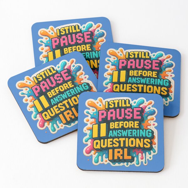 Item preview, Pause button for IRL questions – Gaming meets humor designed and sold by Girih.