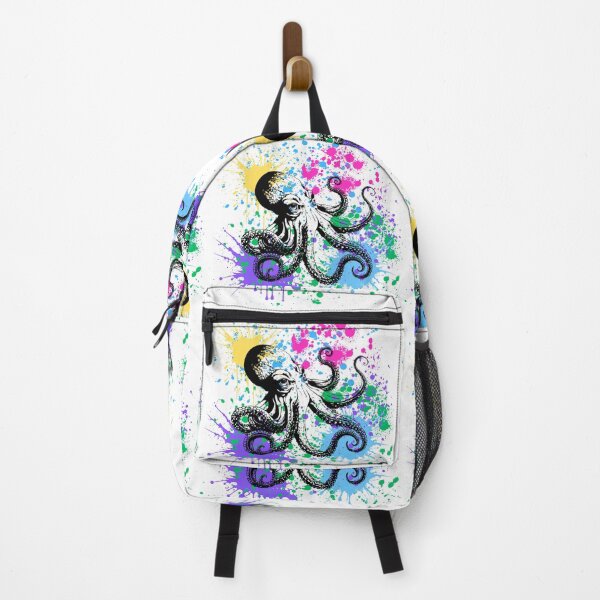 Artikelvorschau, Oktopus, Regenbogenspritzer, farbenfrohe Kunstwerke, Außerirdische, Meerestiere entworfen und verkauft von AASparksDesigns.