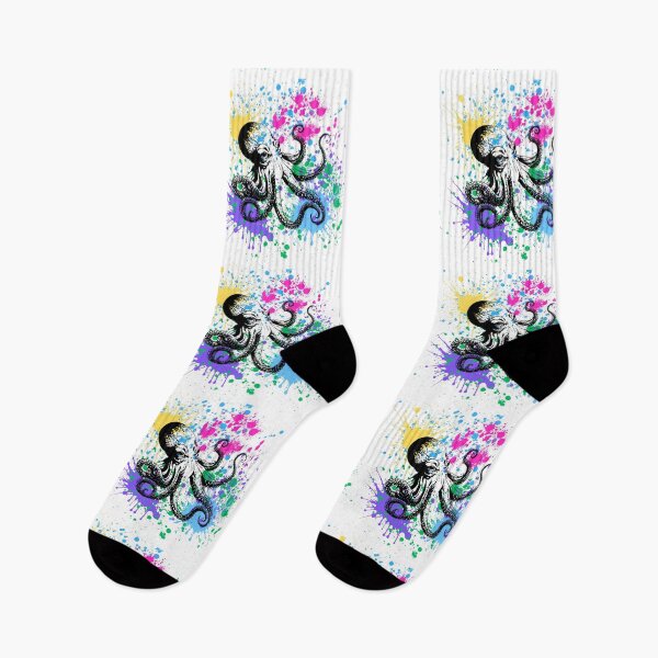 Artikelvorschau, Oktopus, Regenbogenspritzer, farbenfrohe Kunstwerke, Außerirdische, Meerestiere entworfen und verkauft von AASparksDesigns.
