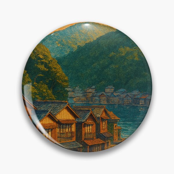 Item preview, Traditional Boathouses at Ine Bay, Kyoto at Sunset designed and sold by Places On Earth.
