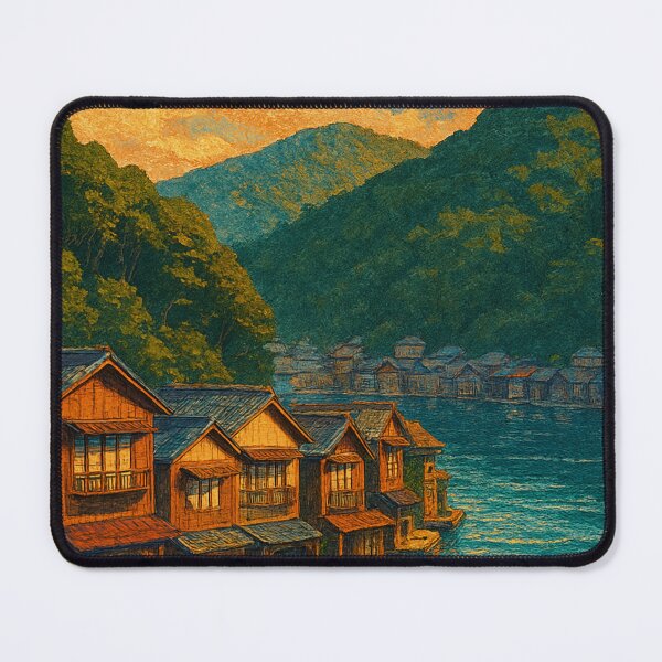 Item preview, Traditional Boathouses at Ine Bay, Kyoto at Sunset designed and sold by Places On Earth.