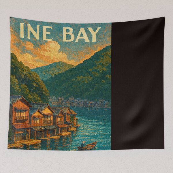 Item preview, Traditional Boathouses at Ine Bay, Kyoto at Sunset designed and sold by Places On Earth.