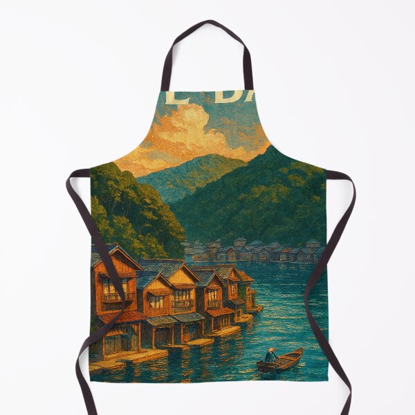 Item preview, Traditional Boathouses at Ine Bay, Kyoto at Sunset designed and sold by Places On Earth.